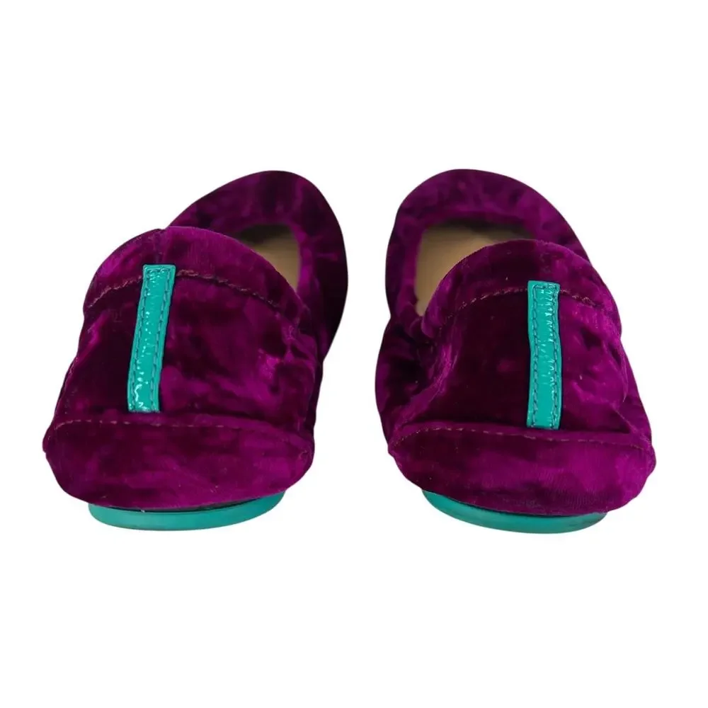 Tieks Tyrian Purple Crushed Velvet Ballet Flats Limited Edition 9 - Picture 10 of 13